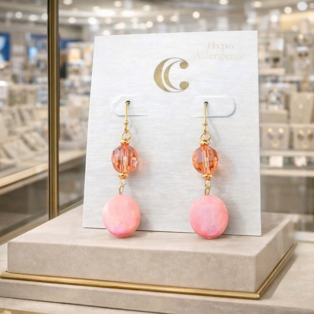 Charming Charlies gold and pink earrings